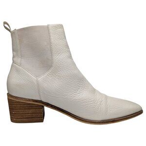 Chinese Laundry Filip Ankle Boots Womens Ecru White Soft Cow Leather Size 10